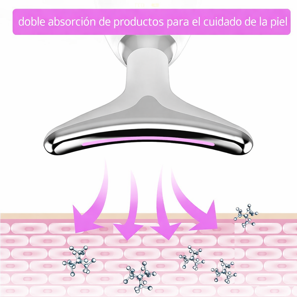 Masajeador Facial Y De Cuello EMS Con Terapia De Luz Roja
