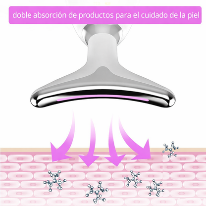 Masajeador Facial Y De Cuello EMS Con Terapia De Luz Roja