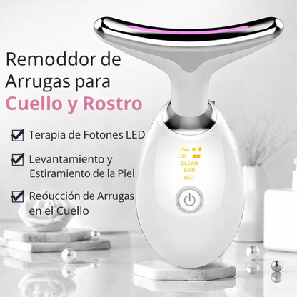 Masajeador Facial Y De Cuello EMS Con Terapia De Luz Roja