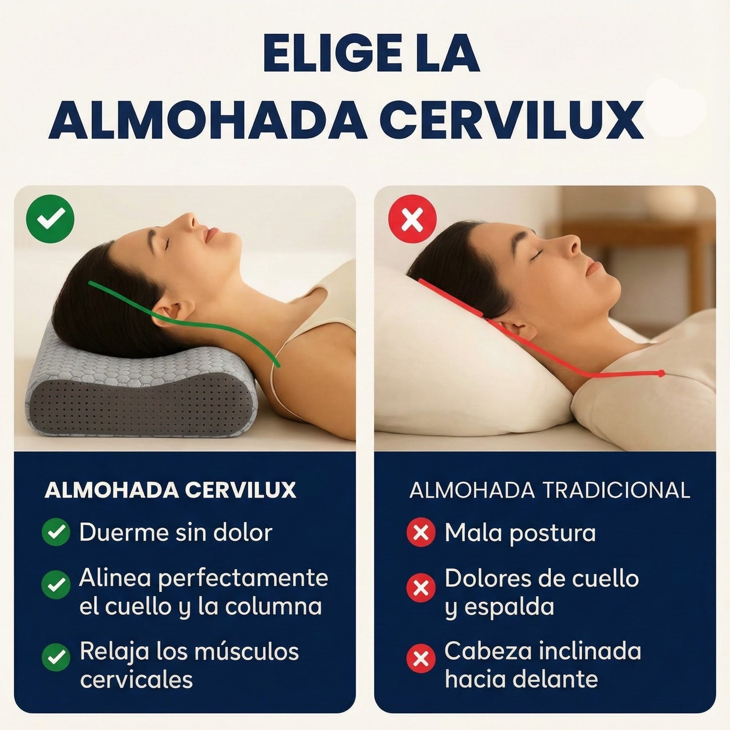 CerviLux - Para Cuello Y Columna Cervical – Almohada De Soporte Cervical