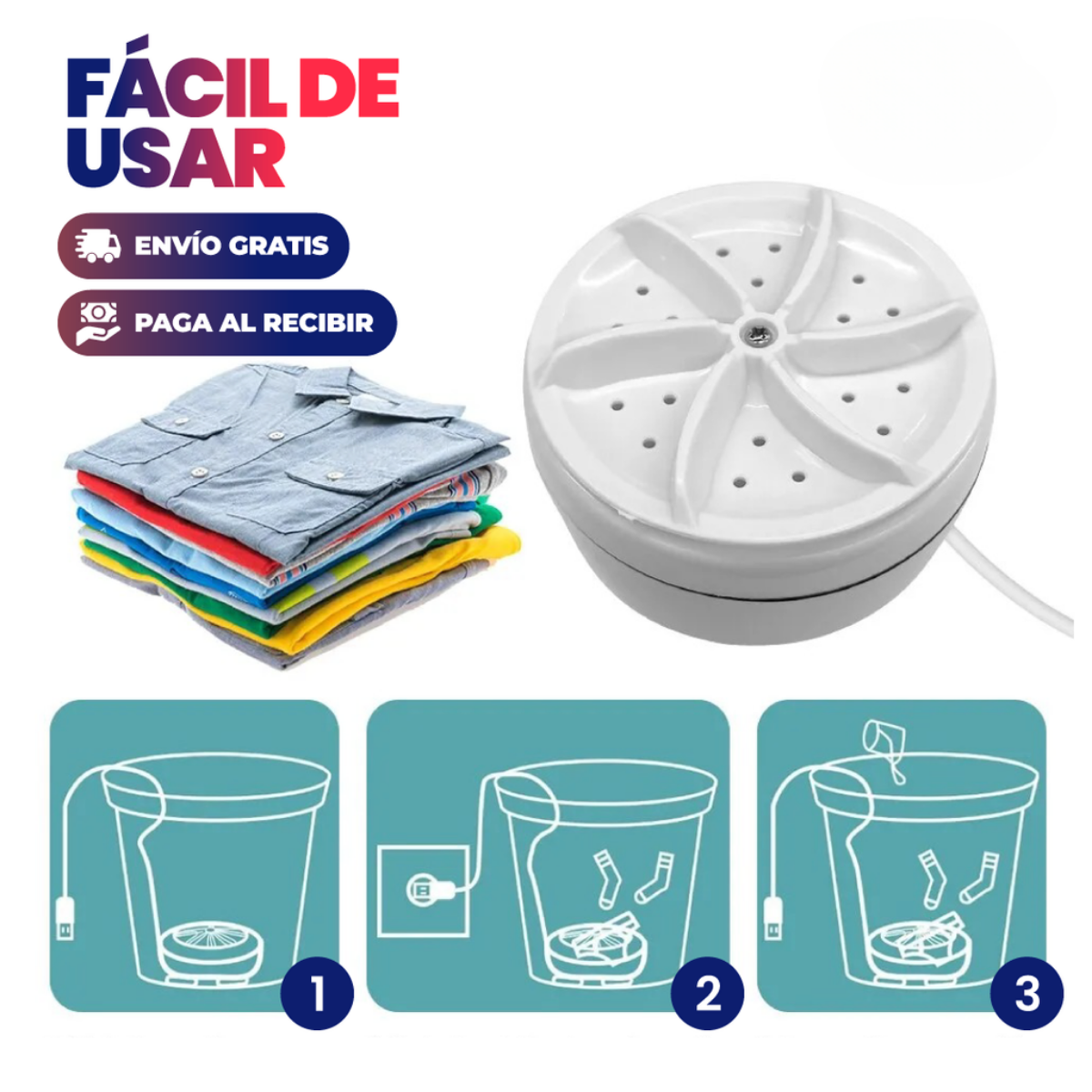 MiniWash – Lavadora Portátil Compacta Y Eficiente